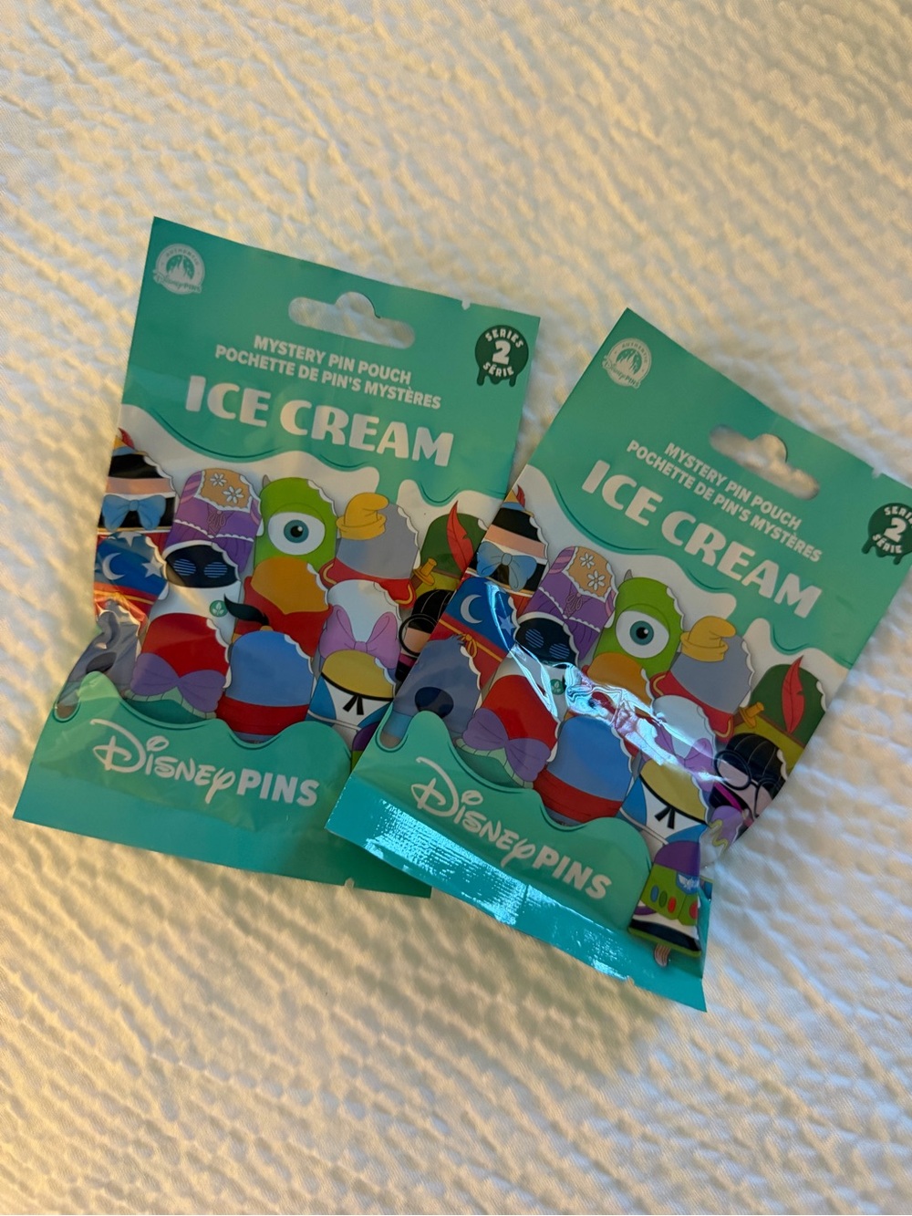 Disney Pins Ice Cream series 2 Mystery Pin Pouch - 2 bags sealed